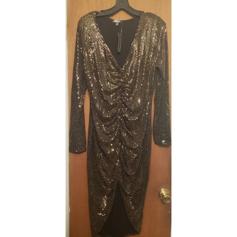 Sexy, Gold Dress, Very Flattering
